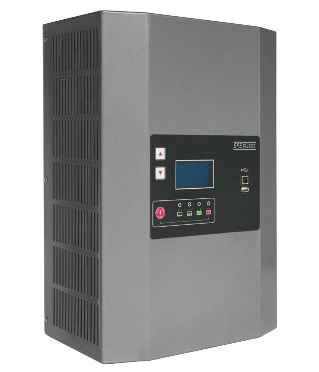 Q-Batteries energiesparendes Hochfrequenzladegerät GREEN2 24V 60A Nass by S.P.E. ohne Batteriestecker