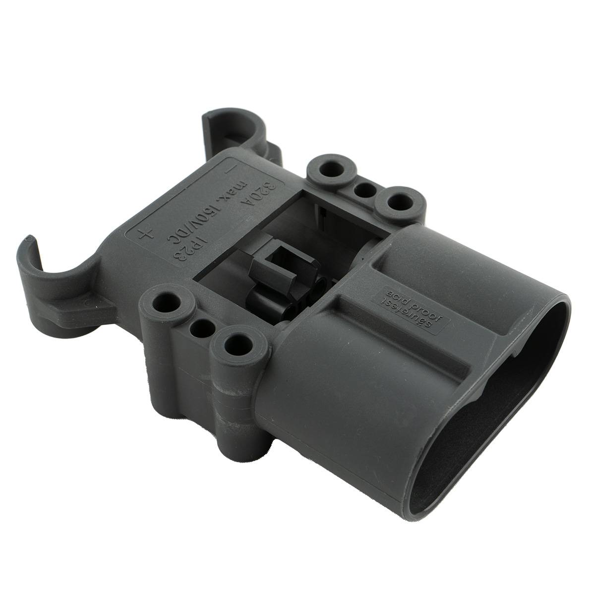 Q-Batteries Stecker Euro Din 320A 50mm² (Griff, Kodierstift grau, Hauptkontakt, Zugentlastung) 