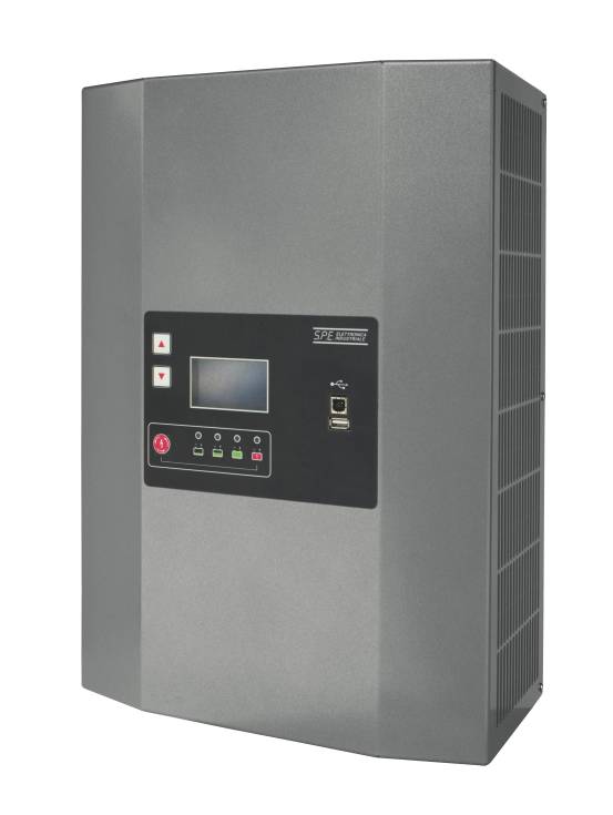 Q-Batteries energiesparendes Hochfrequenzladegerät GREEN4 48V 75A Nass by S.P.E. ohne Netzstecker ohne Batteriestecker