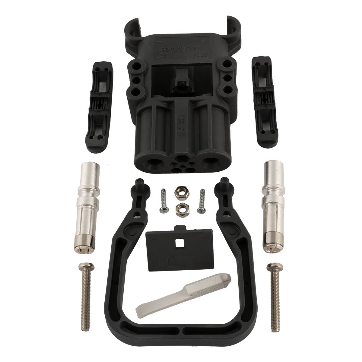 Q-Batteries Dose Euro Din 320A Kupplung 50mm² (Griff, Kodierstift grau, Hauptkontakt, Zugentlastung) 