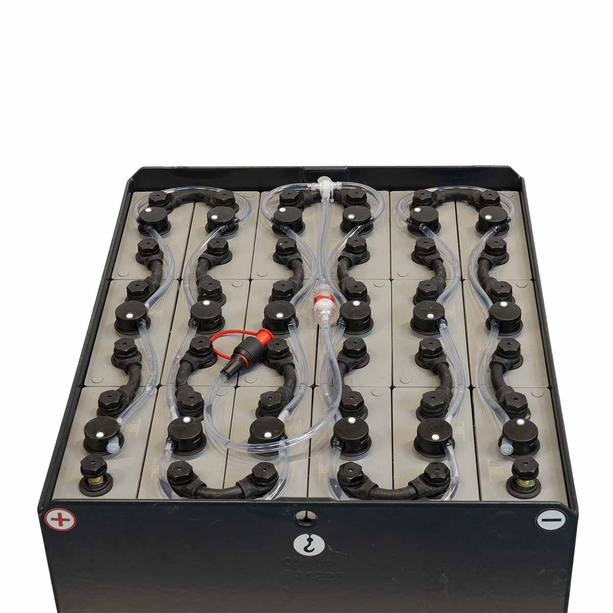 36V Gabelstaplerbatterie 4 PzS 320 Ah (610 * 510 * 440mm L/B/H) Trog 40599500 inkl. Aquamatik von Q-Batteries