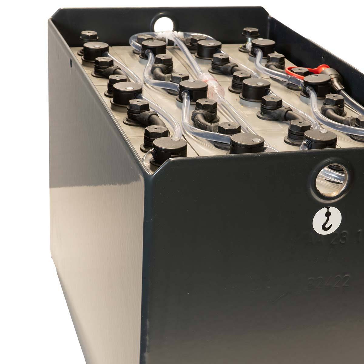 24V Gabelstaplerbatterie 4 PzS 240 Ah DIN B (622 * 353 * 402mm L/B/H) Trog 57014087 inkl. Aquamatik von Q-Batteries