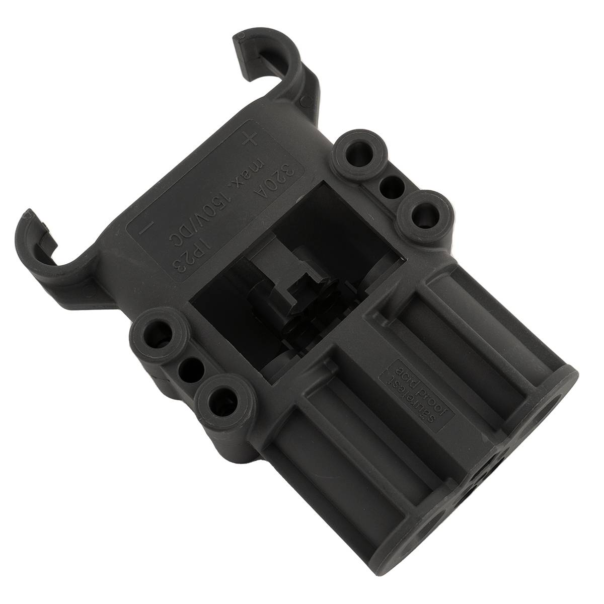 Q-Batteries Dose Euro Din 320A Kupplung 50mm² (Griff, Kodierstift grau, Hauptkontakt, Zugentlastung) 