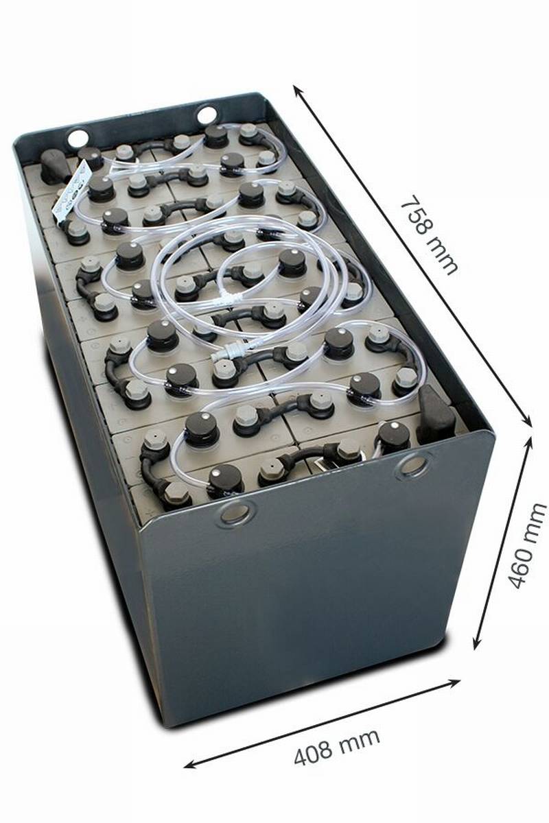 36V Gabelstaplerbatterie 4 PzS 320 Ah (758 * 408 * 460mm L/B/H) Trog 57005151 inkl. Aquamatik von Q-Batteries