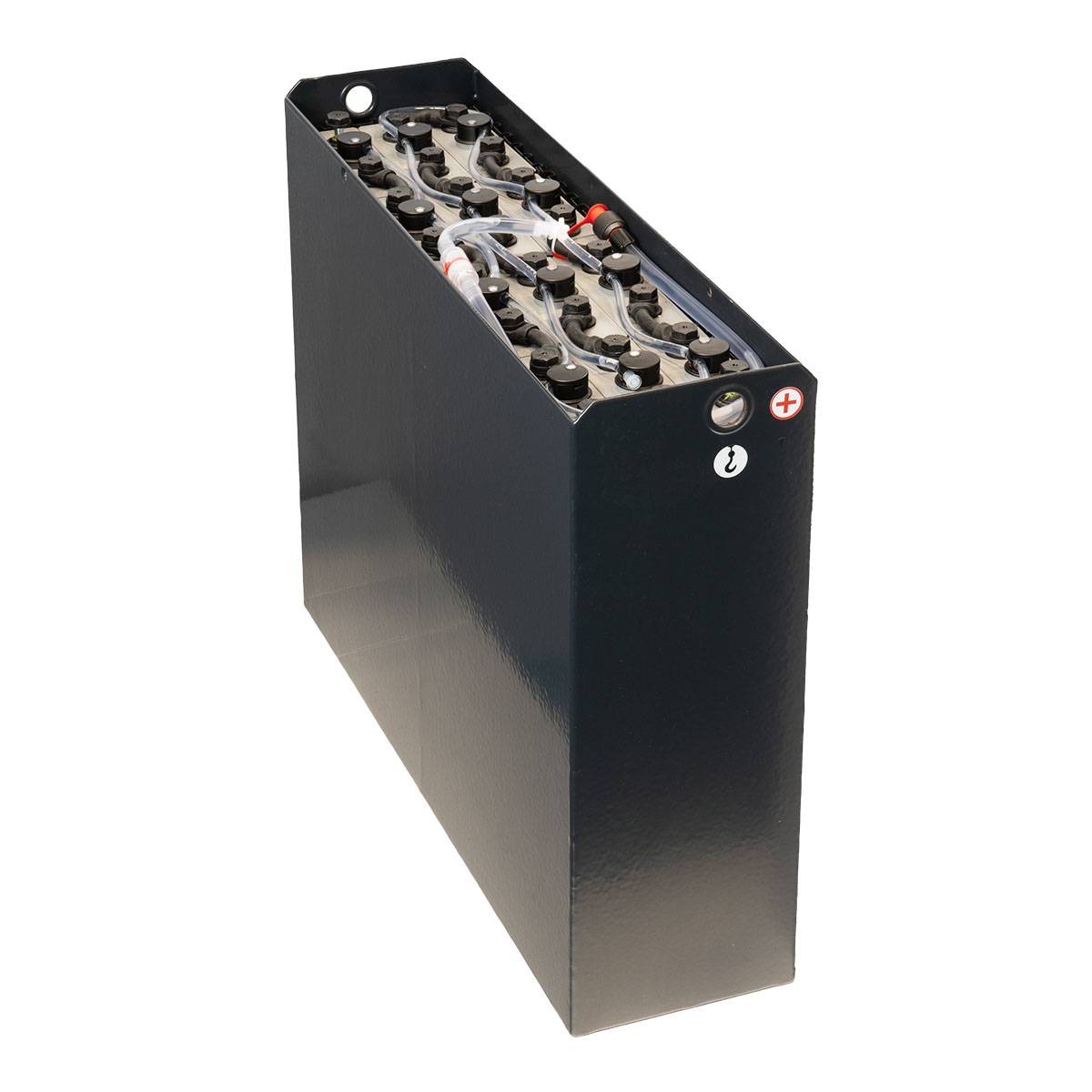 24V Gabelstaplerbatterie 3 PzS 375 Ah DIN A (827 * 216 * 627mm L/B/H) Trog 57014022 inkl. Aquamatik von Q-Batteries