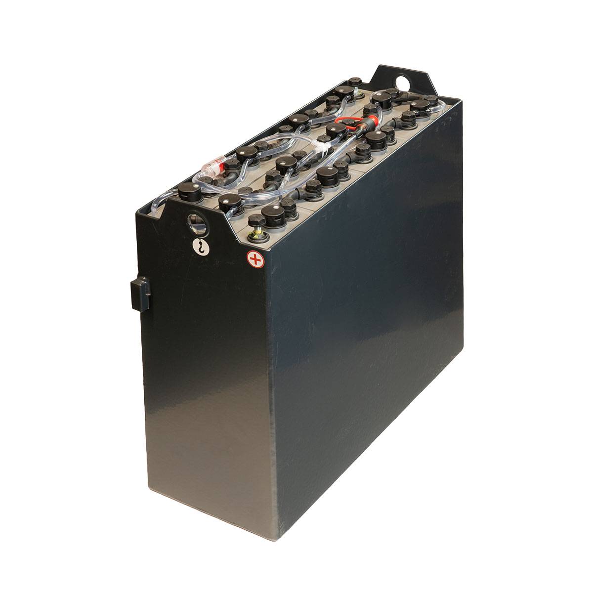 24V Gabelstaplerbatterie 4 PzB 300 Ah (643/673 * 243 * 568mm L/B/H) Trog 57314083 inkl. Aquamatik von Q-Batteries