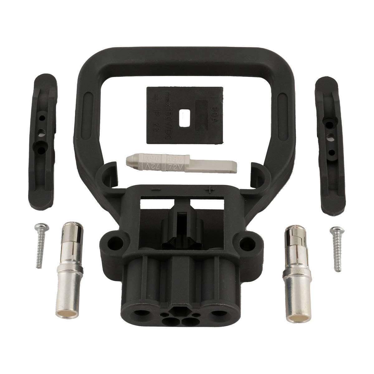 Q-Batteries Dose Euro Din 80A Kupplung 25mm² (Griff, Kodierstift grau, Hauptkontakt, Zugentlastung) Griff fest mit Gehäuse verbunden, nicht geschraubt!