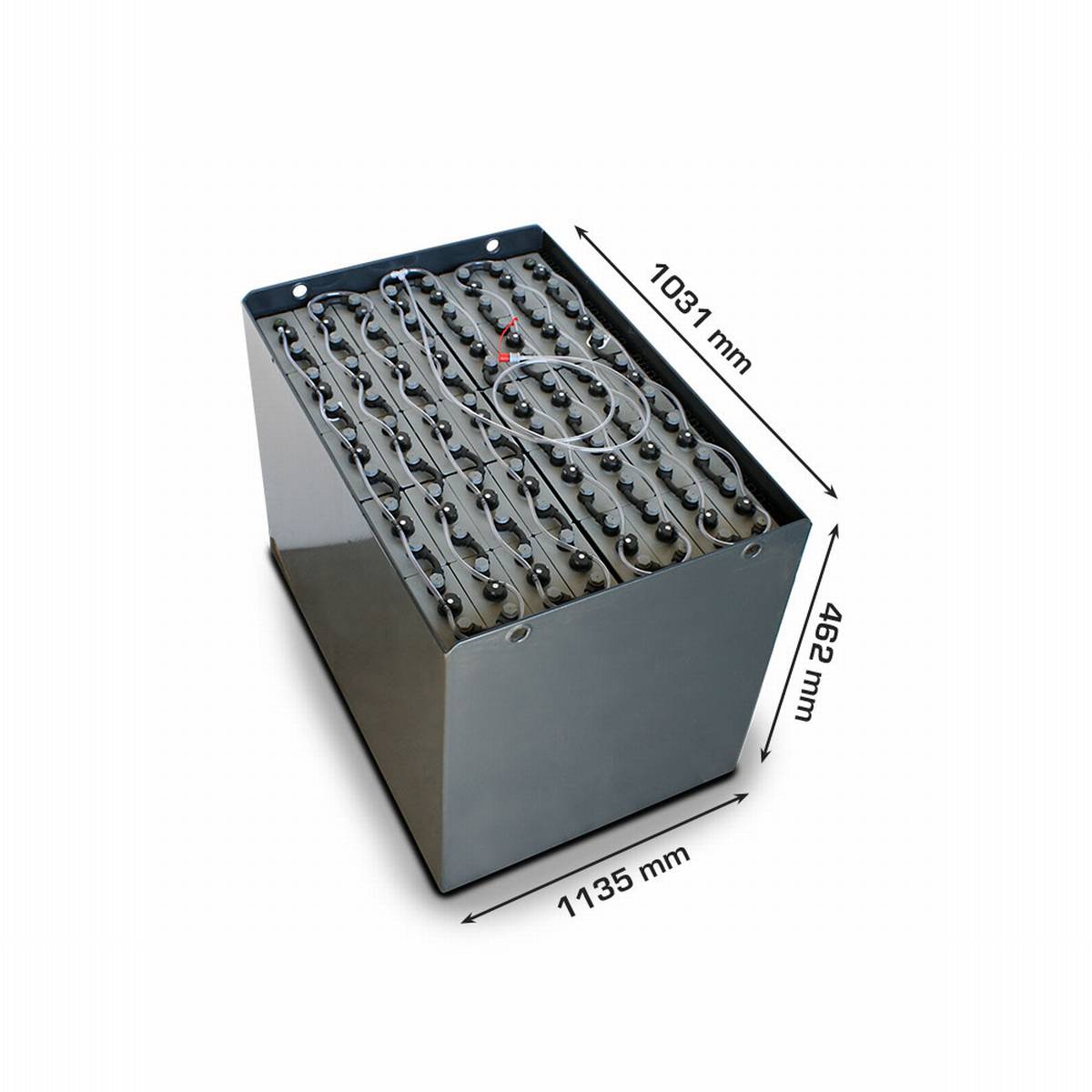 80V Gabelstaplerbatterie 7 PzS 560 Ah DIN A (1031 * 1135 * 462mm L/B/H) Trog 57019006 inkl. Aquamatik von Q-Batteries