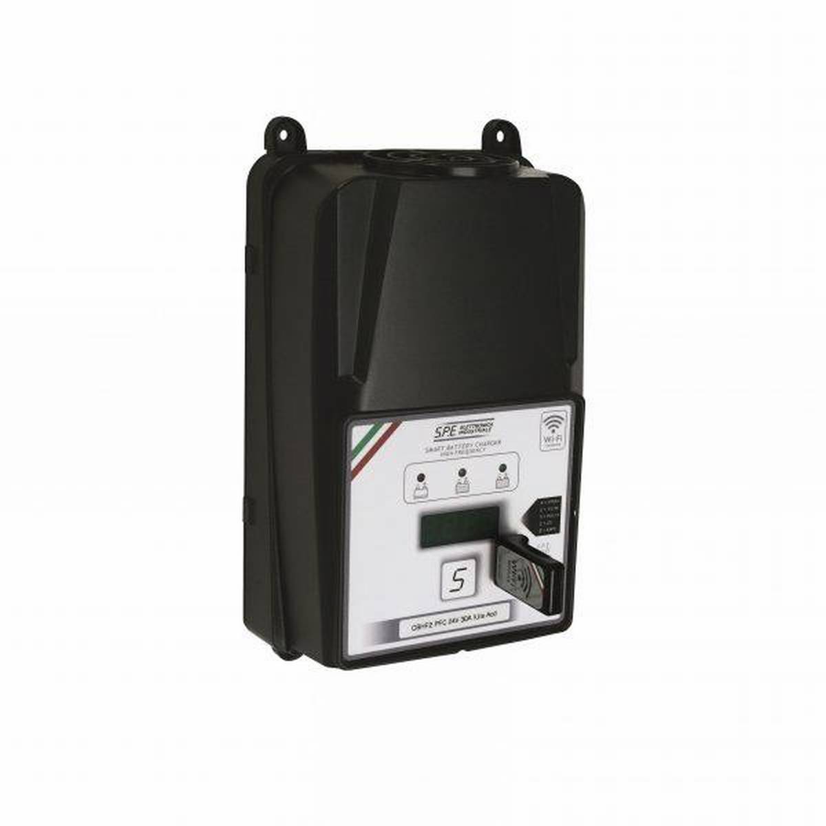 Q-Batteries energiesparendes Hochfrequenzladegerät 24V 25A by S.P.E. Charger CBHF2-WiFi inkl. WiFi Dongle - ohne Batteriestecker - Ladekennlinie : Nassbatterien / PZS