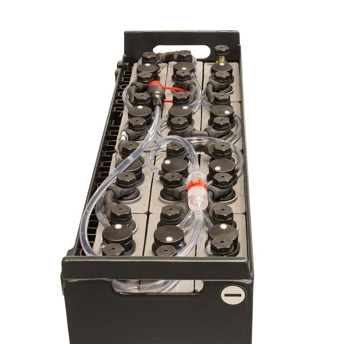 24V Gabelstaplerbatterie 3 PzB 225 Ah (650 * 206 * 567mm L/B/H) Trog 57034121 inkl. Aquamatik von Q-Batteries