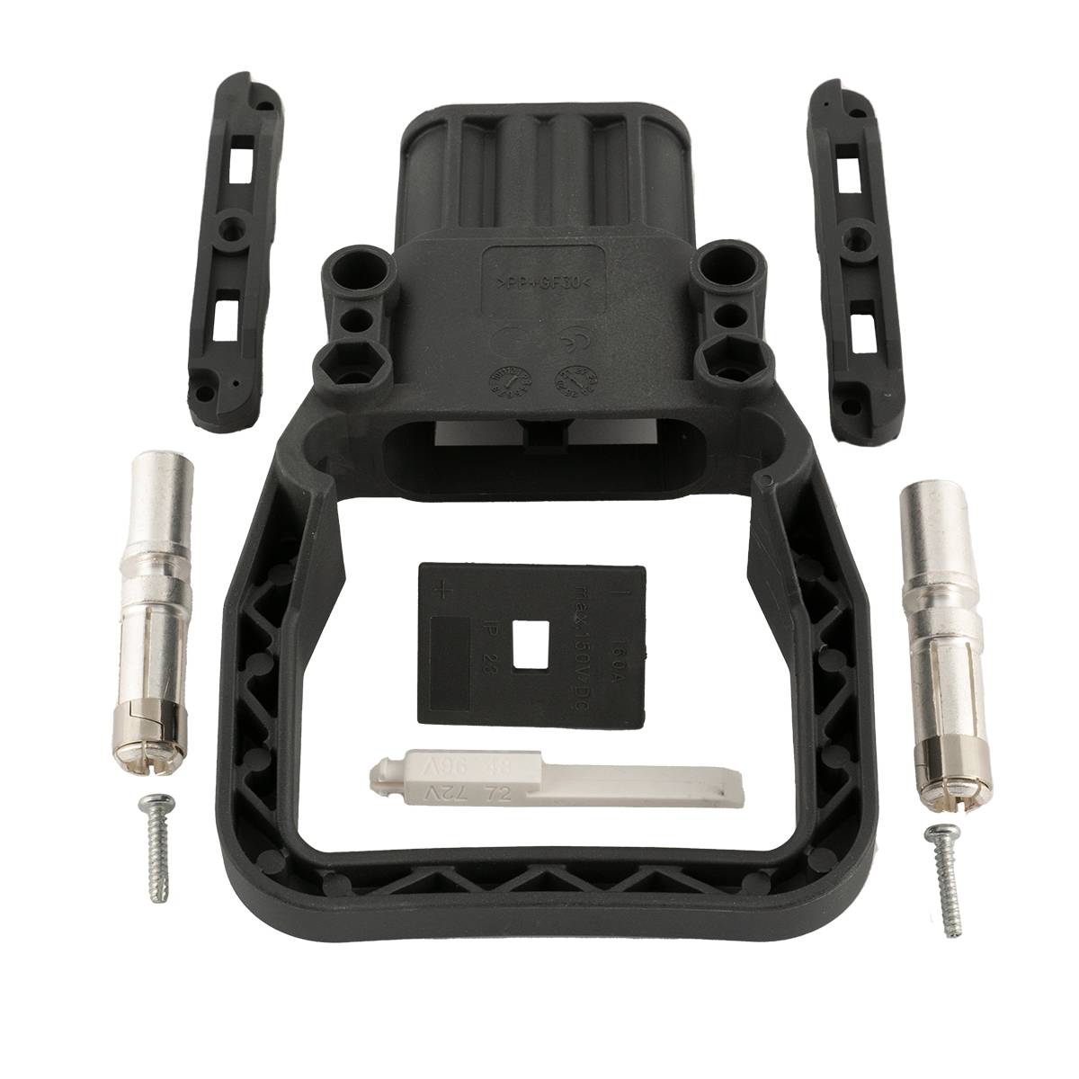 Q-Batteries Dose Euro Din 160A Kupplung 35mm² (Griff, Kodierstift grau, Hauptkontakt, Zugentlastung) Griff fest mit Gehäuse verbunden, nicht geschraubt!