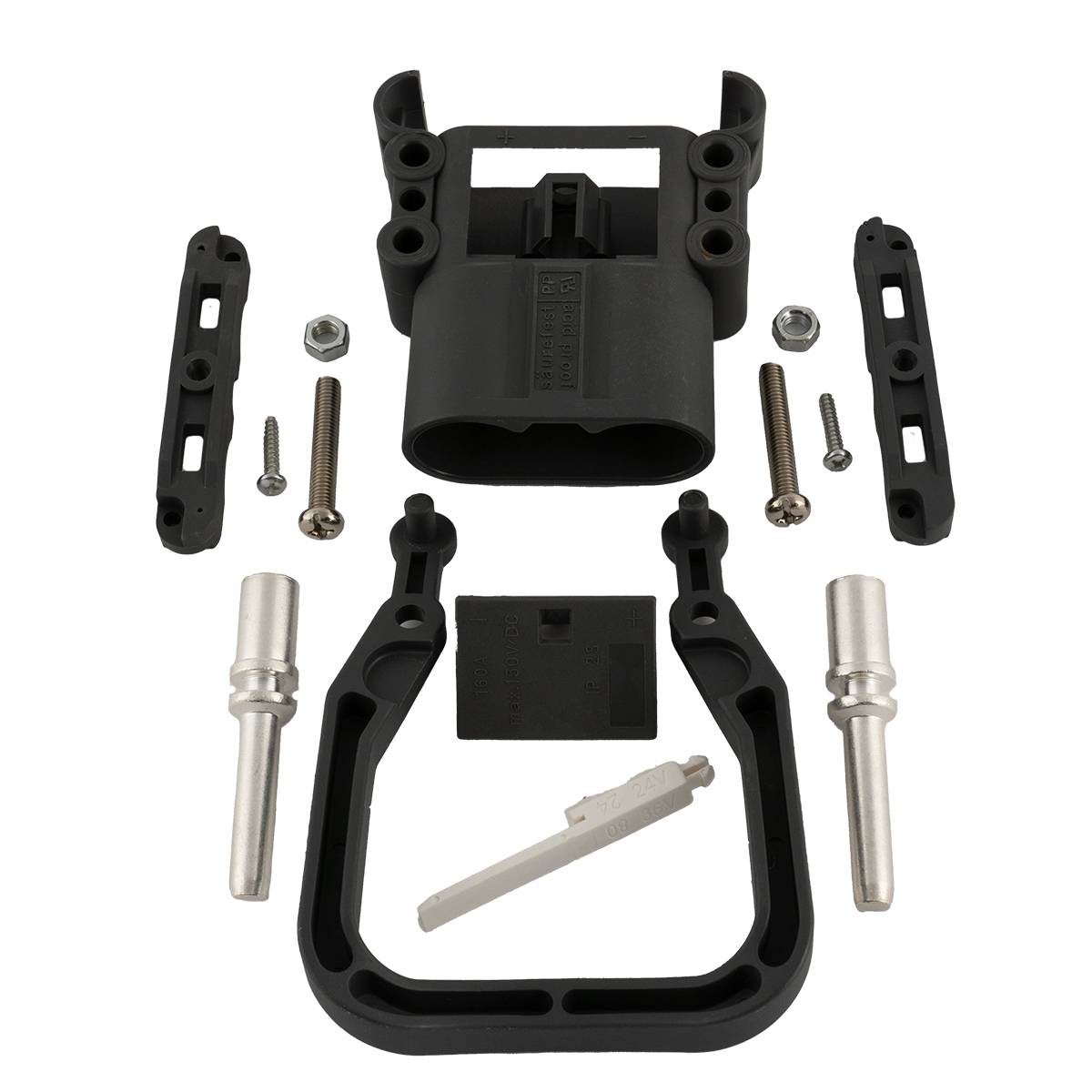 Q-Batteries Stecker Euro Din 160A 35mm² (Griff, Kodierstift grau, Hauptkontakt, Zugentlastung) 