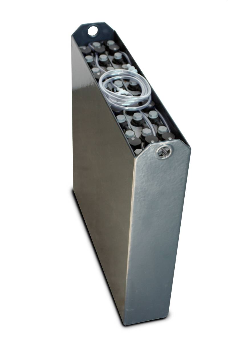 24V Gabelstaplerbatterie 2 PzB 200 Ah (650 * 150 * 680mm L/B/H) Trog 40097900 inkl. Aquamatik, inkl. Mittelsteg im Trog von Q-Batteries