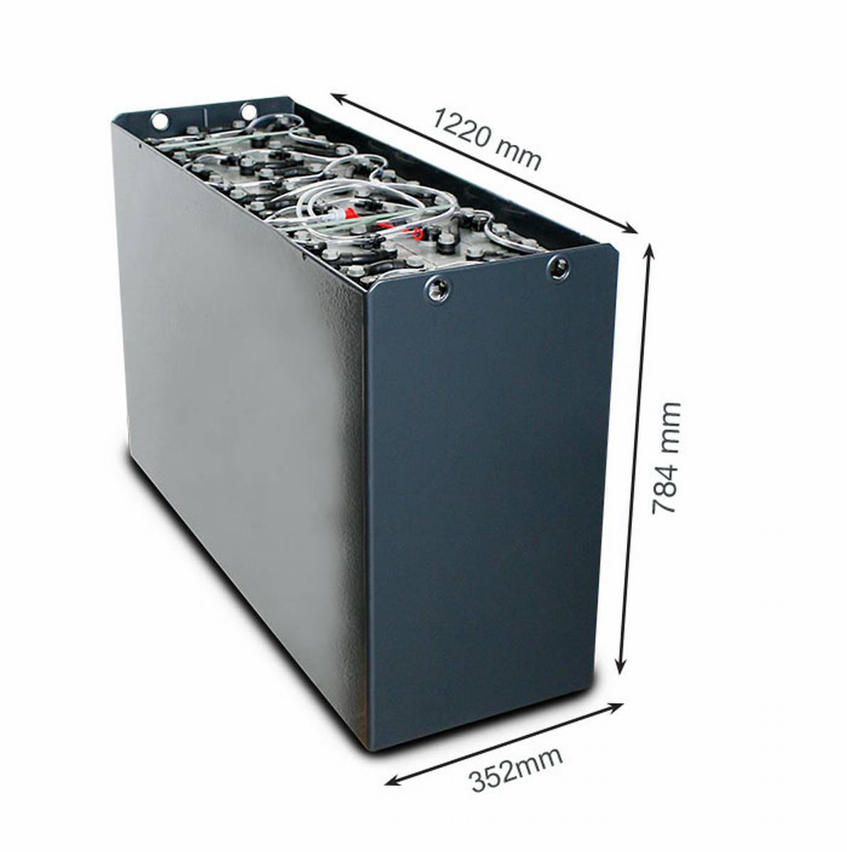 48V Gabelstaplerbatterie 4 PzS 620 Ah DIN C (1220 * 352 * 784mm L/B/H) Trog 57017091 inkl. Aquamatik von Q-Batteries