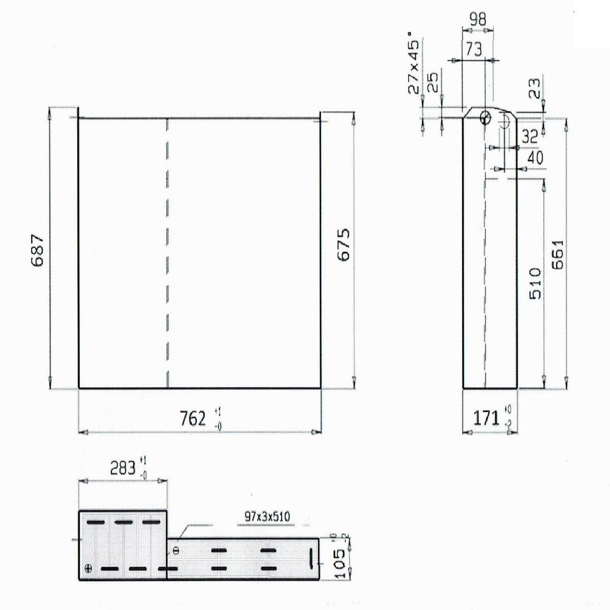 24V Gabelstaplerbatterie 2 PzB 200 Ah (762 * 171 * 687mm L/B/H) L-Trog 57304032 inkl. Aquamatik von Q-Batteries