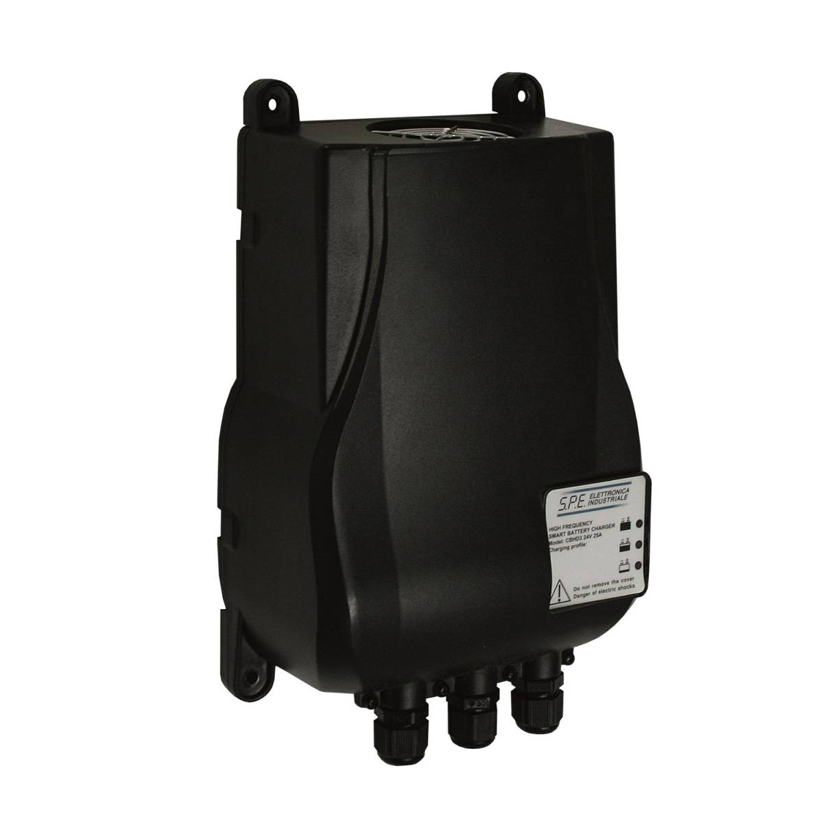 Q-Batteries energiesparendes Hochfrequenzladegerät 24V 25A / 100-240Vac by S.P.E. Charger CBHD3 inkl.Stecker SB50blau / Stecker IEC / Kabel EU- Ladekennlinie : IUa LiIon