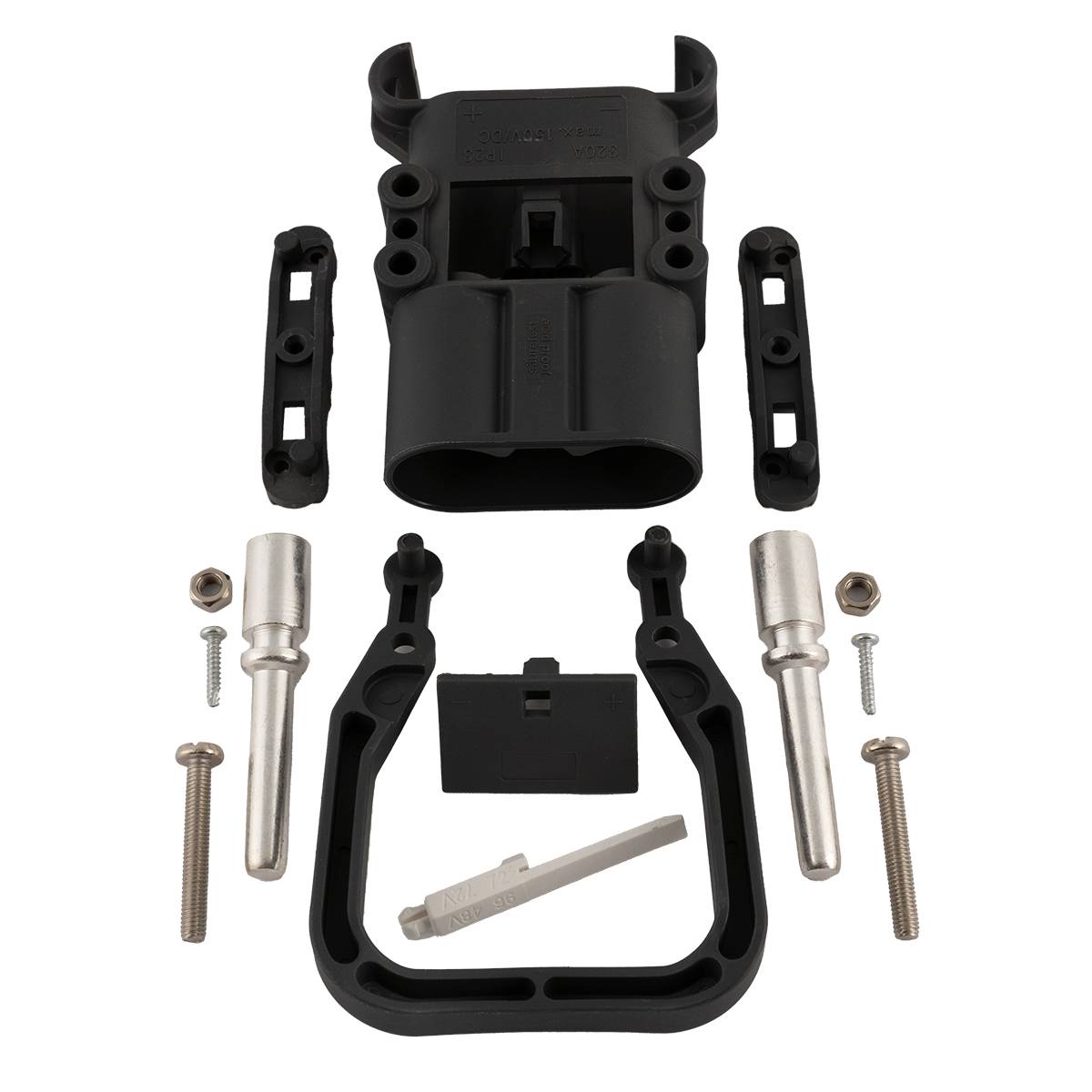 Q-Batteries Stecker Euro Din 320A 70mm² (Griff, Kodierstift grau, Hauptkontakt, Zugentlastung) 