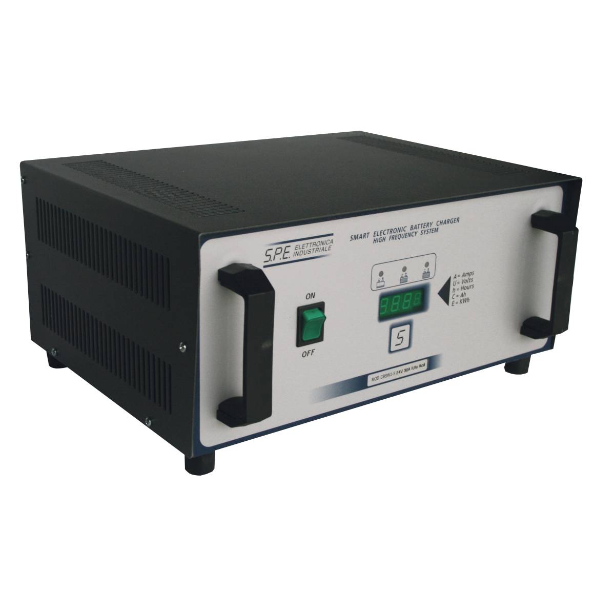 Q-Batteries energiesparendes Hochfrequenzladegerät 36V 25A by S.P.E. CHARGER CBSW2-S ohne Batteriestecker - Ladekennlinie: IUIA - Gel JPU Label