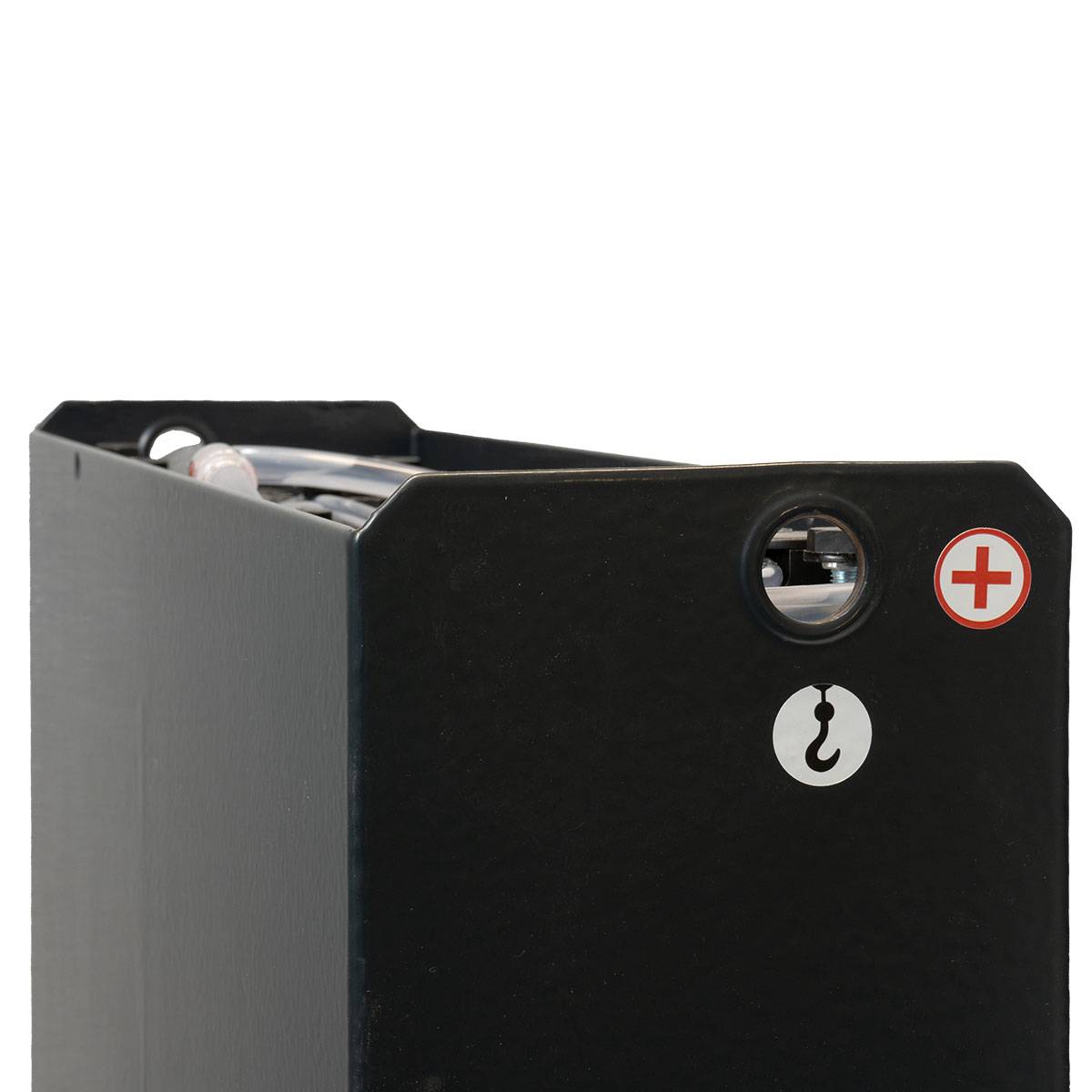 24V Gabelstaplerbatterie 3 PzS 375 Ah DIN A (827 * 216 * 627mm L/B/H) Trog 57014022 inkl. Aquamatik von Q-Batteries