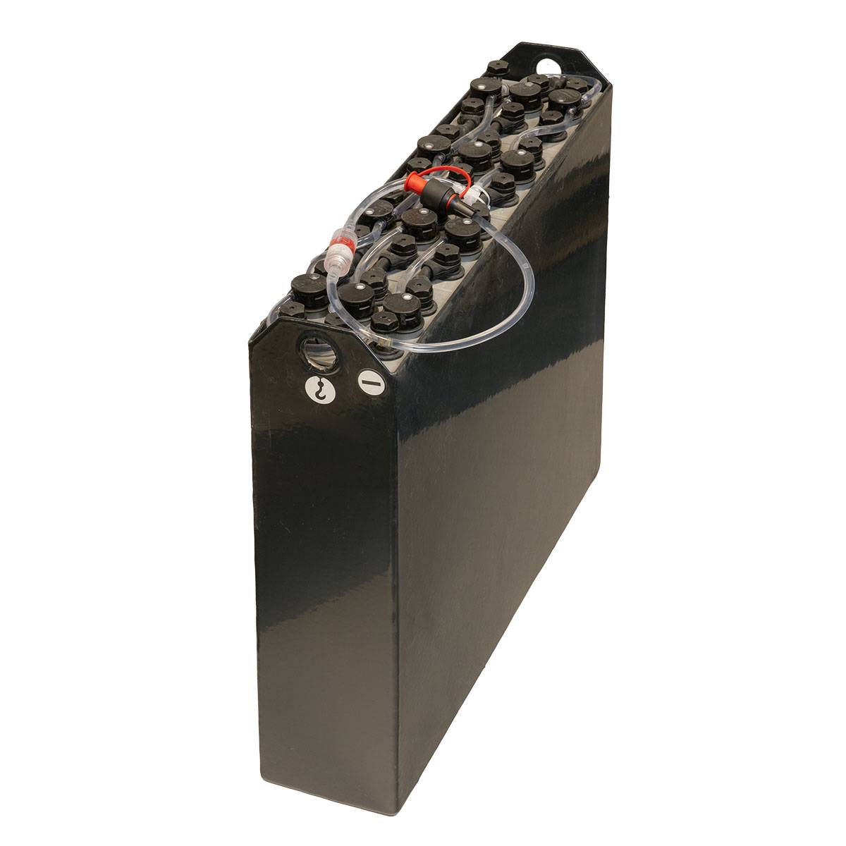 24V Heftruckbatterij 2 PzB 150 Ah (650 * 145 * 561mm L/B/H) Trog 57034107 inclusief Aquamatik van Q-Batteries